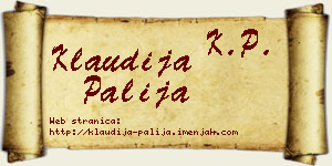 Klaudija Palija vizit kartica